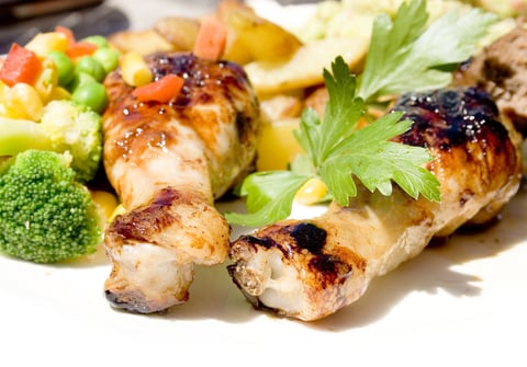 bbq chicken on a sunny day