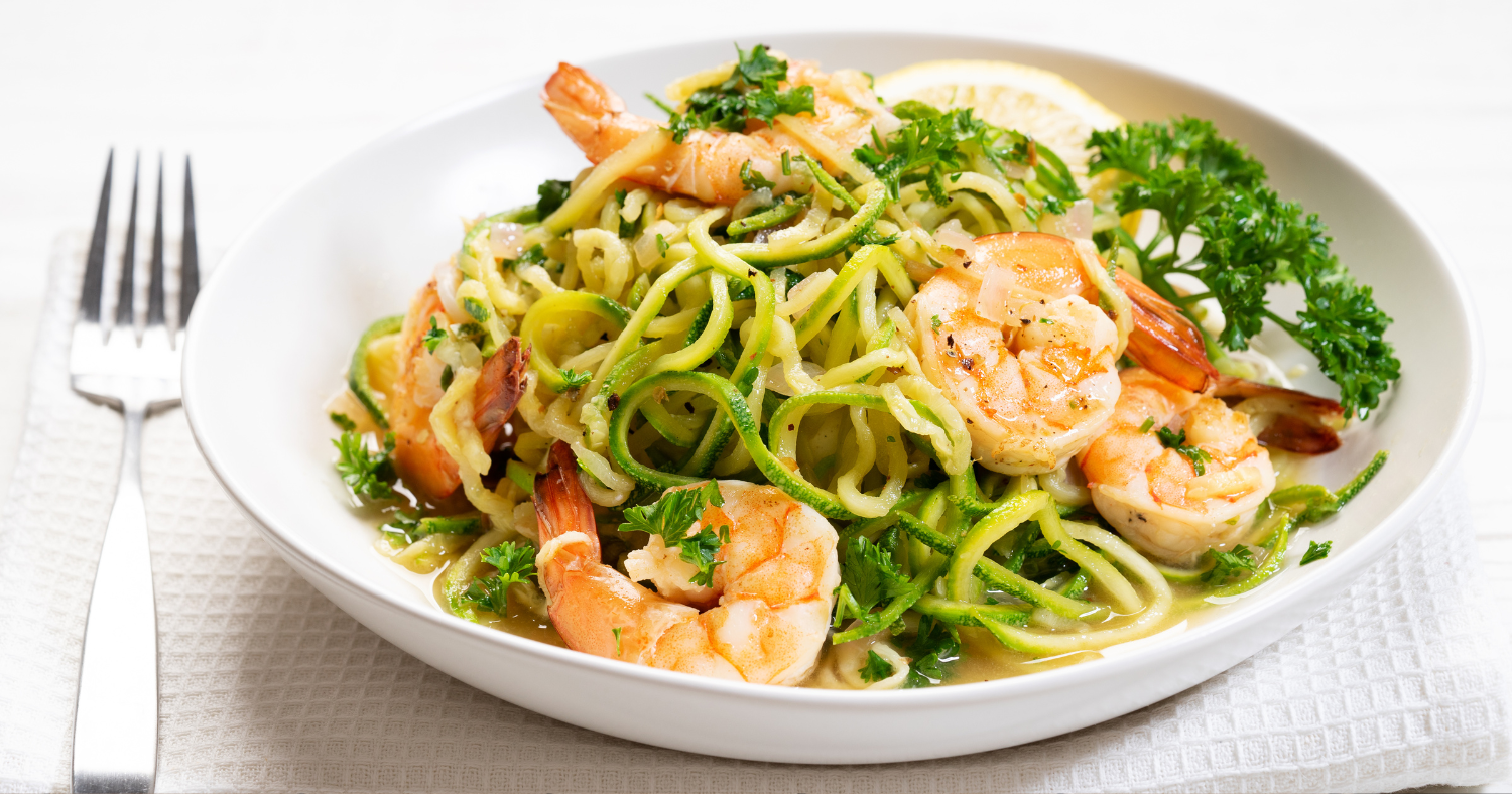 Diabetic Dishes: Shrimp Scampi with Zucchini Noodles